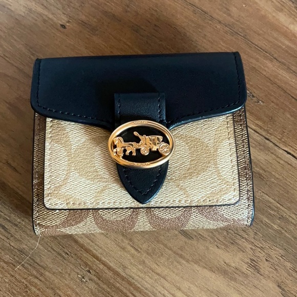 NWT Coach Small Wallet In Blocked Signature Canvas - Picture 4 of 7